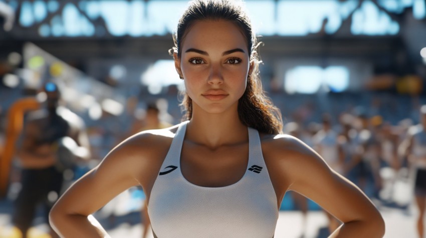 Woman Full Body at Sports Meeting in 8K