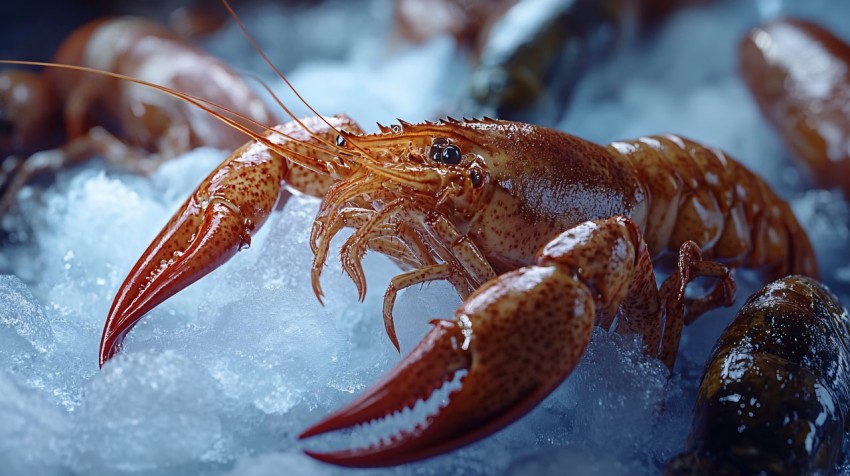 Fresh Seafood on Ice with Realistic 4K Textures