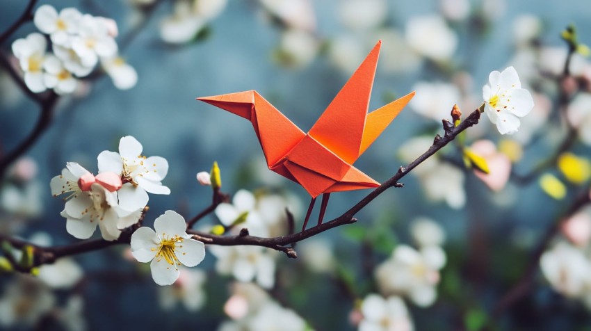 Simplicity Nature Collage with Japanese Origami Elements