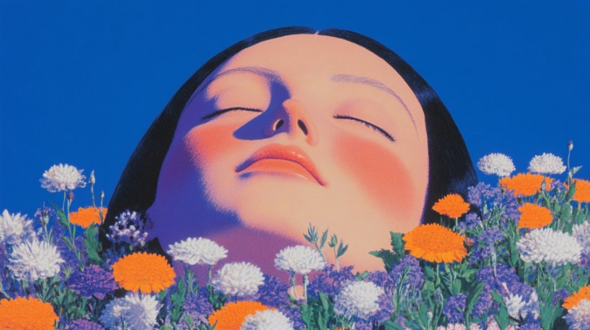 Quan Yin Resting in a Field of Flowers