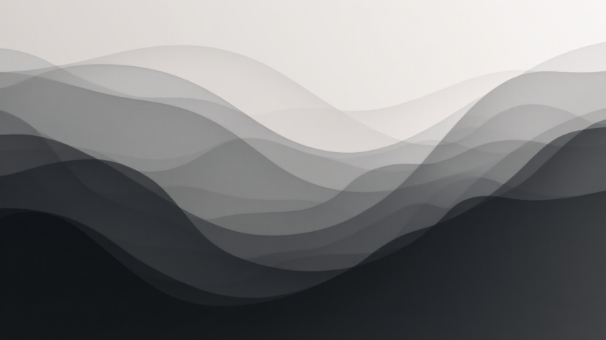 Abstract Black and White Layered Wave Design