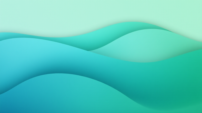 Abstract Gradient Waves in Shades of Blue and Green