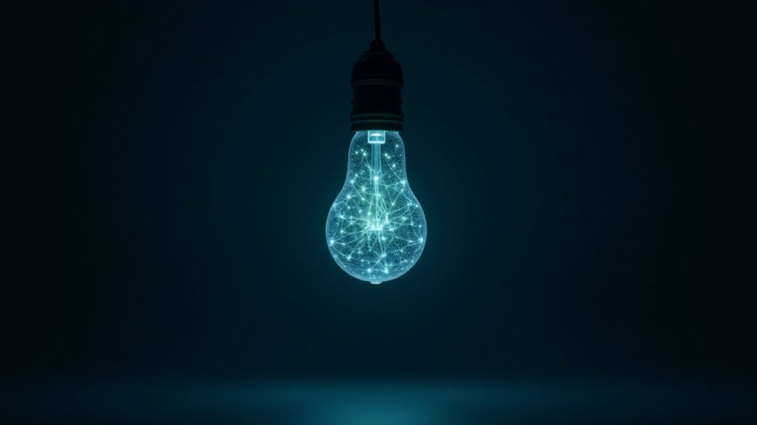 Light Bulb with Glowing Neural Network Inside