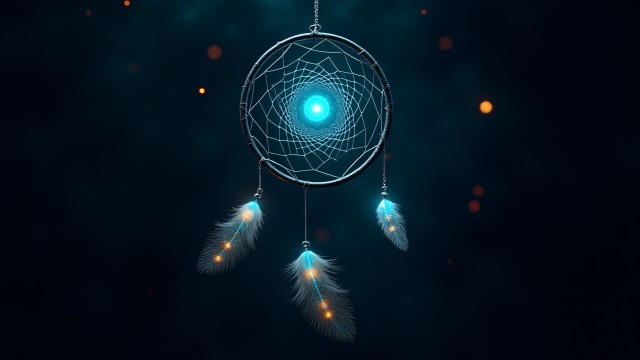 Digital Dreamcatcher with Glowing Circuits and Fiber Optics