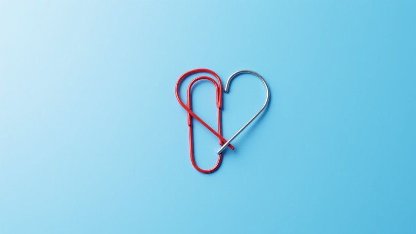 Paperclip Bent into Heart Symbolizing Creativity and Care