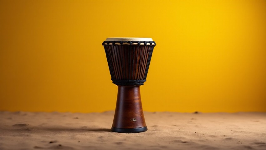 Solitary Djembe Drum Representing African Culture and Rhythm