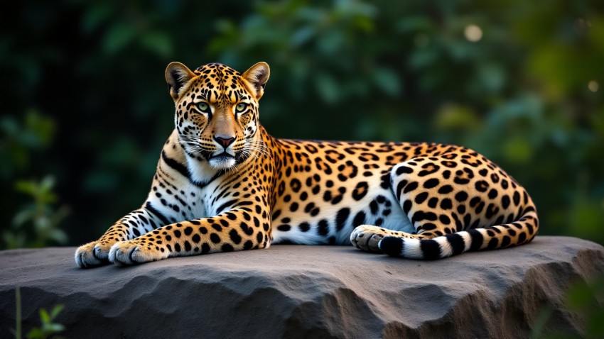 Leopard Resting on Rock