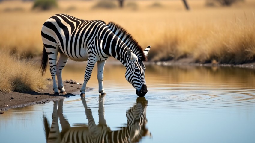 Zebra Drink Water