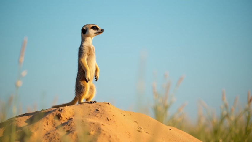 Meerkat Standing on Mound