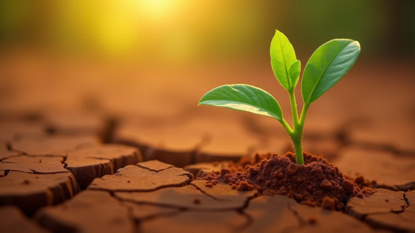 African Baobab Seedling Emerging