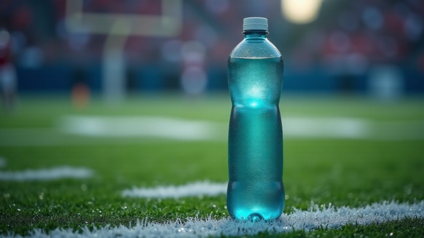 Water Bottle on Football Sidelines