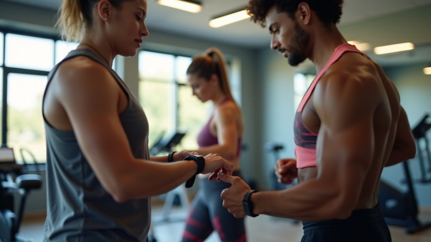 Wearable Health Trackers in Fitness Studio for Monitoring