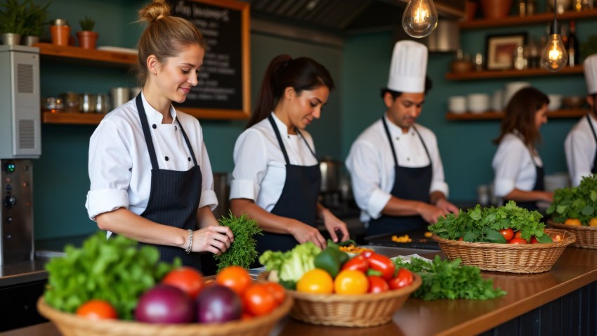 Farm-to-Table Chefs Preparing Local Organic Dishes