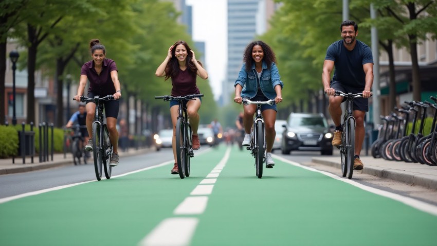 Eco-Friendly Cycling Commuting in Bike-Friendly City