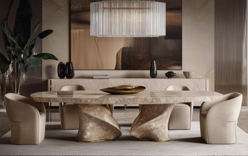 Elegant Dining Room in Fendi Casa Style