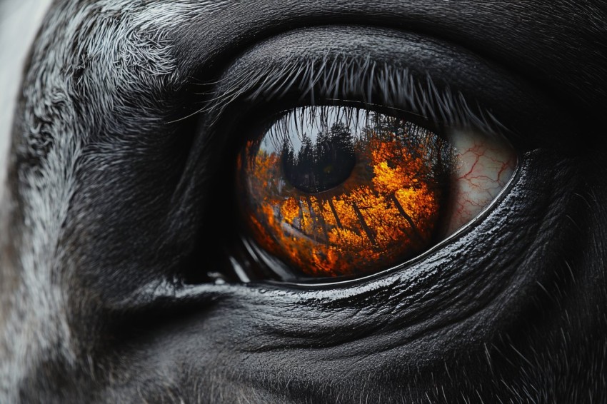 Horse’s Eye with Forest Reflection