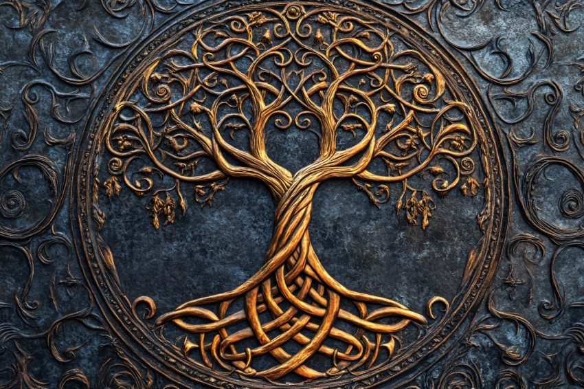 Celtic Tree of Life Metal Relief Artwork