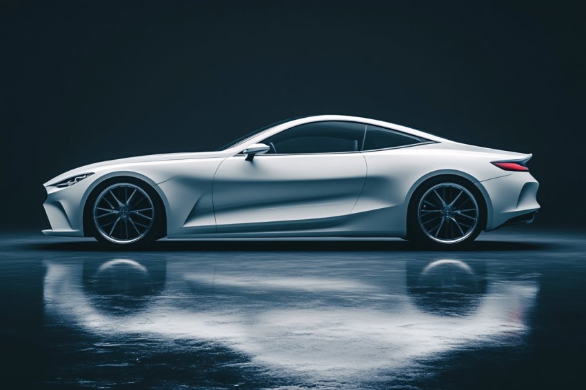 White Concept Car in Studio