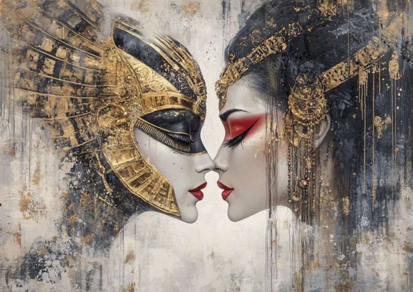 Kissing Egyptian Queens: A Pop Art Fusion