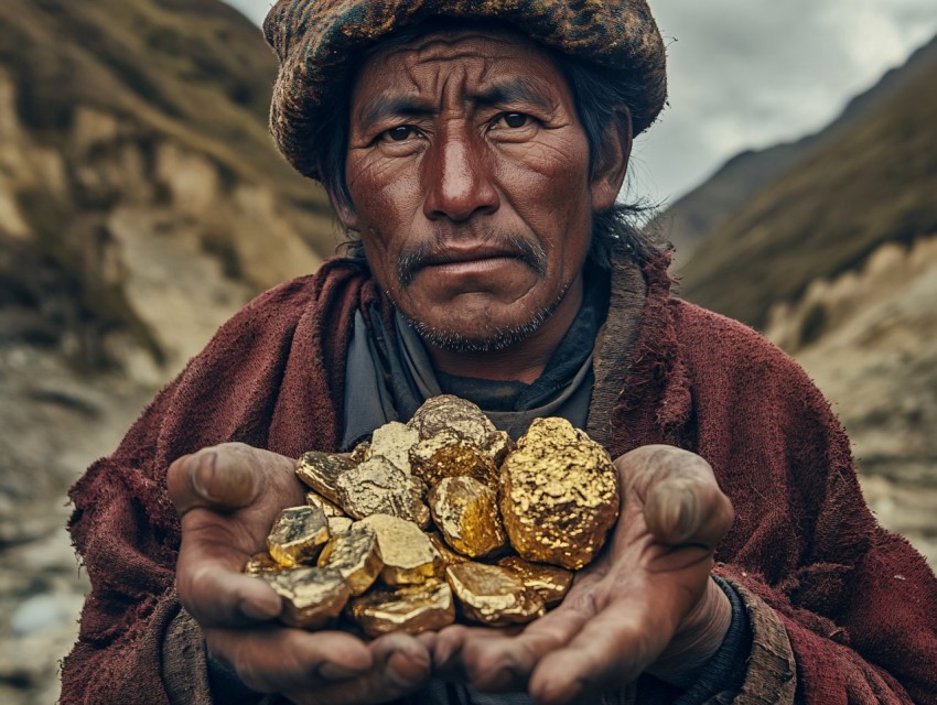 Inca Indians Searching for Gold