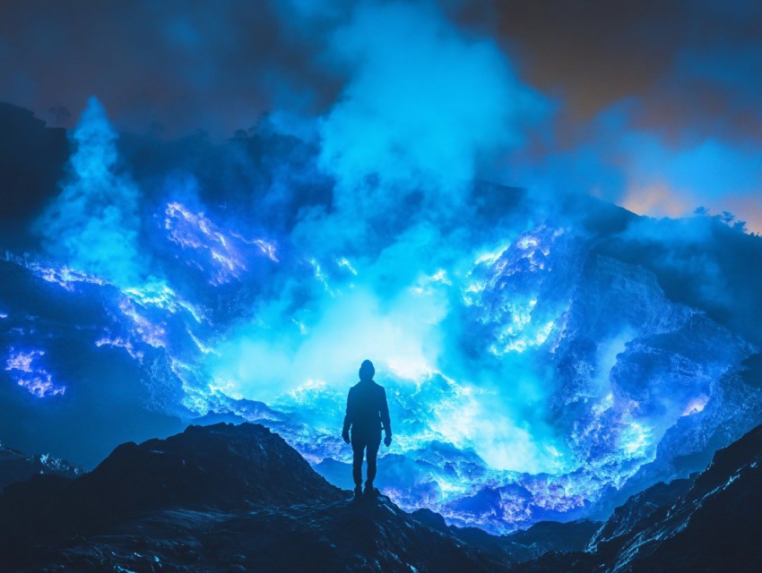 Kawah Ijen Blue Flames and Sulfur Lake Infographic