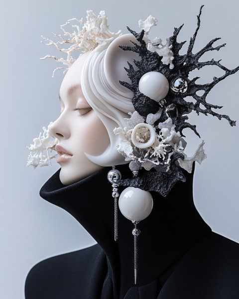 Avant-Garde Sci-Fi Jewelry on Display Dummy