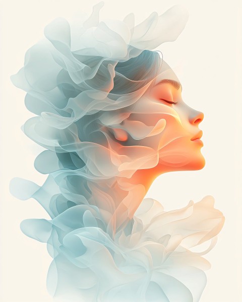 Graceful Female Figure with Crystals, Minimalist Poster