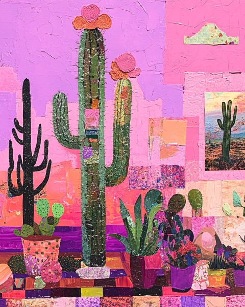 Neko Noir Eldritch Cactus with Purple Rainbow