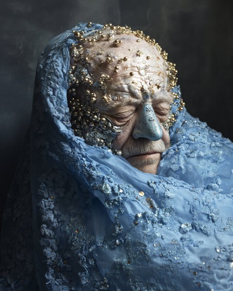 Surreal Portrait of Russian Man in Faberge Egg Costume