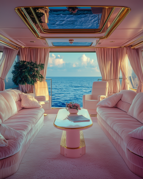 Luxurious Yacht Interior - Ocean View Lounge