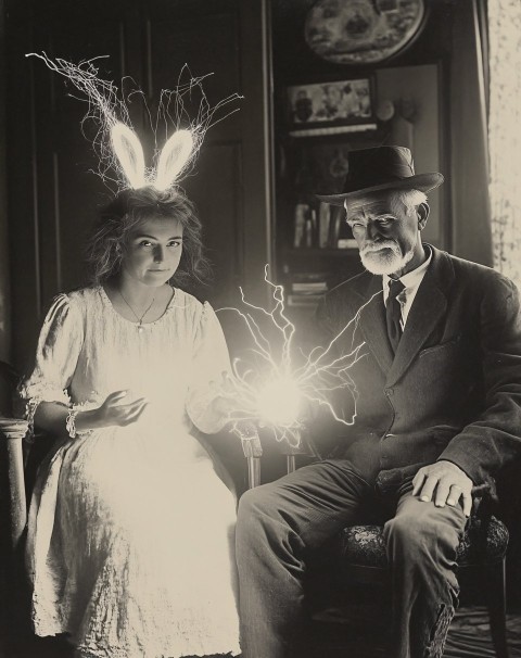 Electric Wizard Woman Casting Light, Vintage Photo