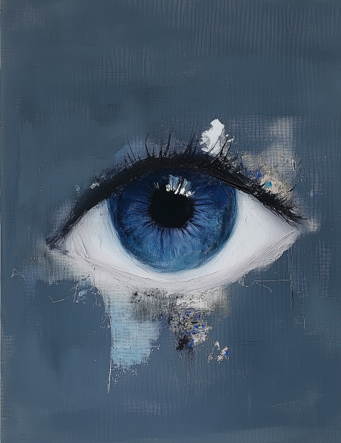 Abstract Blue Eye on Textured Background