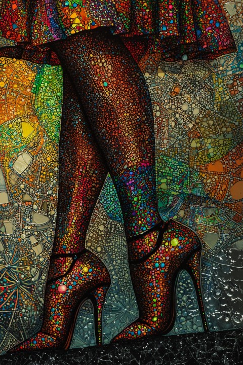 Psychedelic Mini-Skirt and High Heels Art