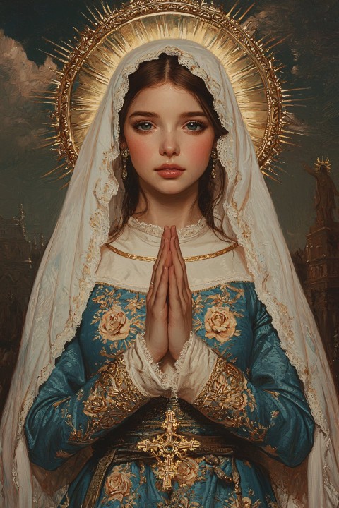 Praying Figure in Baroque Style Painting