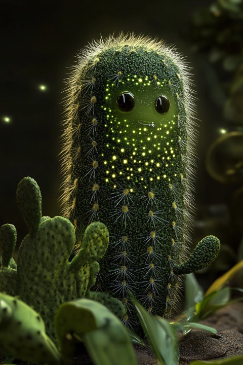 Anthropomorphic Eldritch Cactus with Unsettling Features