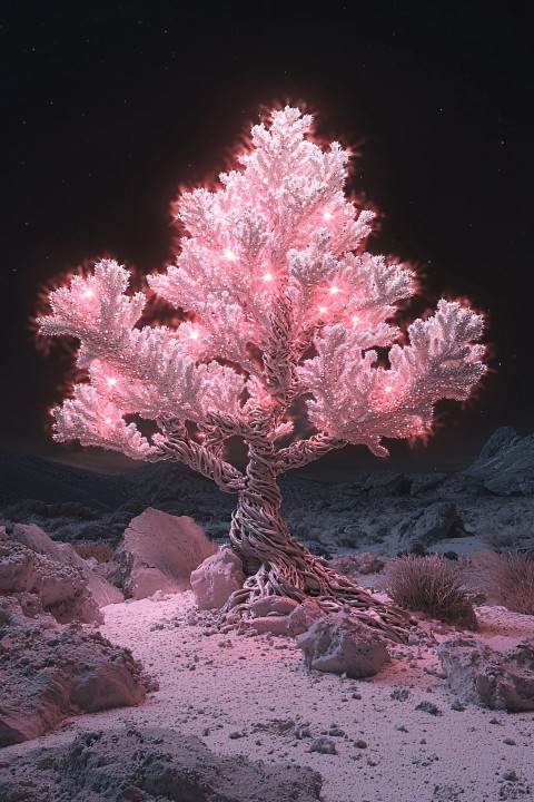 Eldritch Cactus with Glowing Orb-Tipped Branches