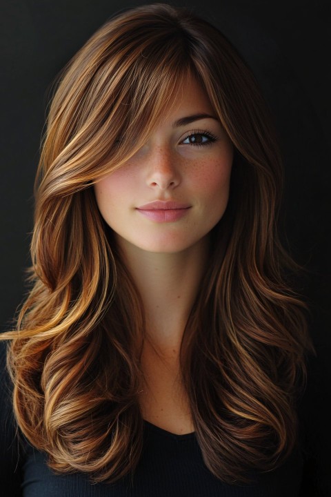 Brown Hair with Caramel Highlights