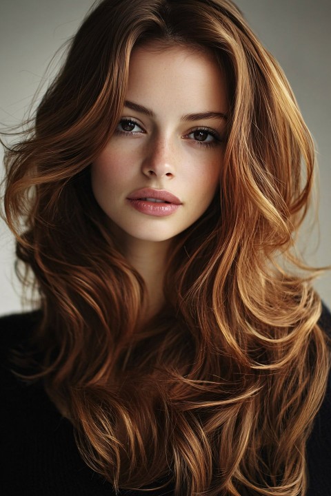 Chestnut Brown Hair with Caramel Highlights