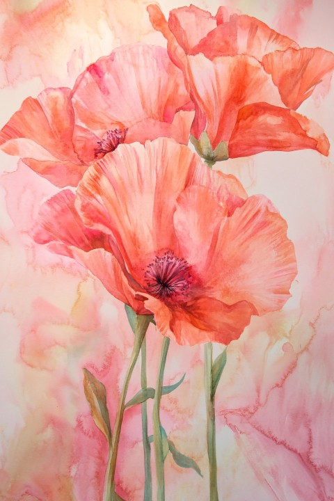 Watercolor Flower Posters for Wall Art Decoration