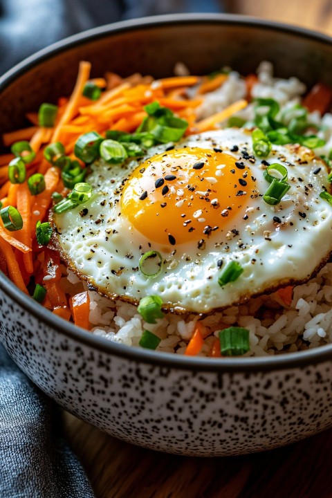 Egg Roll in a Bowl Macro Food Photography