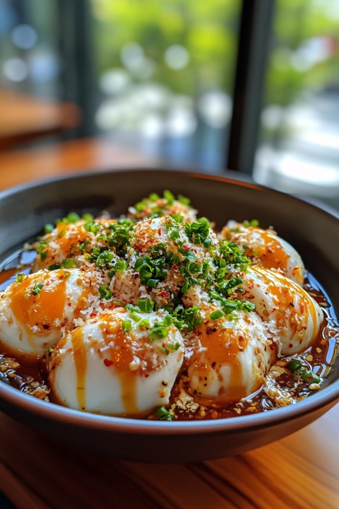 Egg Roll in a Bowl Macro Close-Up Photography