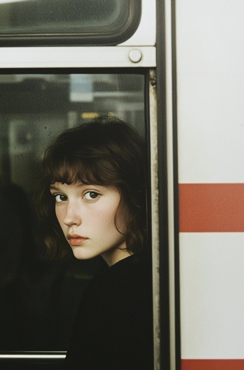 Modern minimalist fashion portrait at subway station