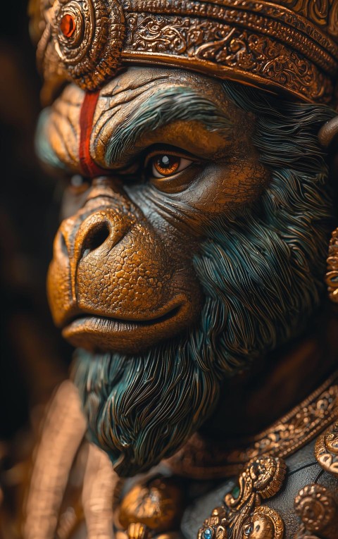 Heroic Close-Up of Hanuman in Action