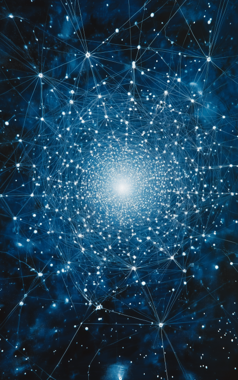 Abstract Cosmic Network with Interconnected Stars and Nodes