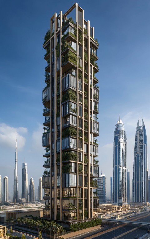 High Rise Residential Tower with Greenhouse and Penthouses