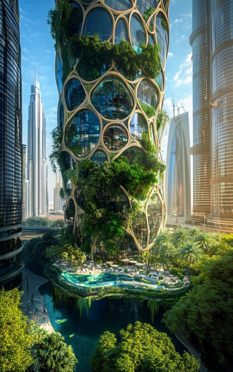 Dubai 50-Story Residential Tower with Sky Garden