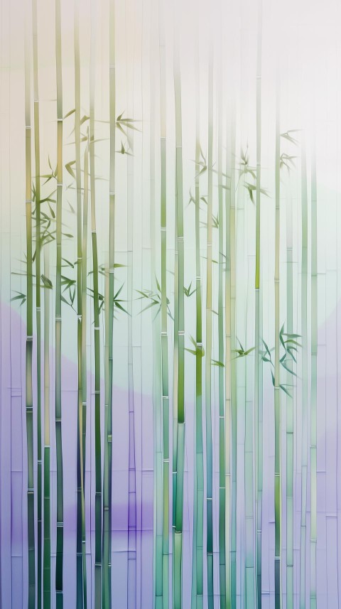 Dreamlike Bamboo Forest with Lavender Sky