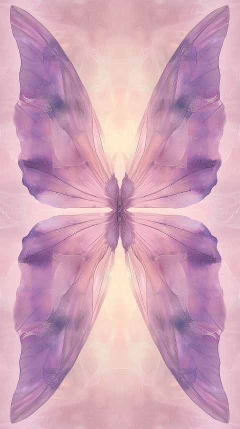 Symmetrical Butterfly Wings on Muted Pink Background