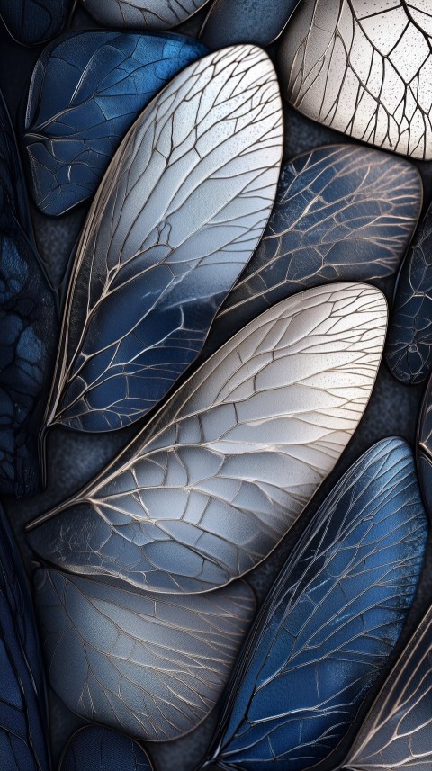 Stylized Dragonfly Wings on Smoky Charcoal Background