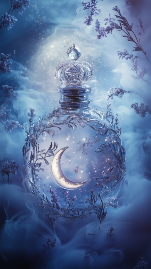 Celestial Perfume Bottle with Mystical Vines